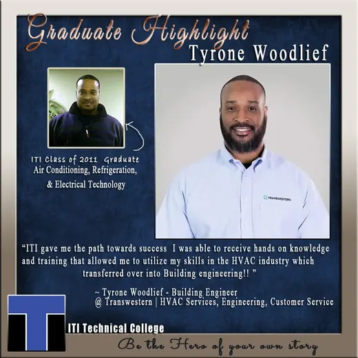 Graduate highlight: Tyrone Woodlief - Air Conditioning, Refrigeration & Electrical Technology