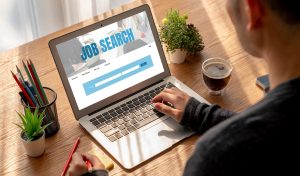 Online job search on modish website for worker to search for job opportunities on the recruitment internet network