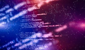 Closeup developing programming and coding technologies. Developer working on web sites codes in office.